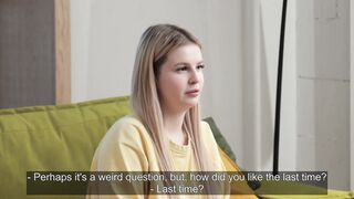 Chubby innocent blonde Liza gets pounded