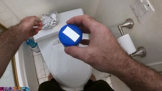 Helping stepson to got a sperm sample with my butt