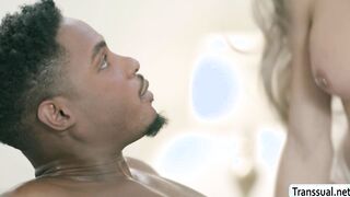 Hot TS masseuse analed by big black cock