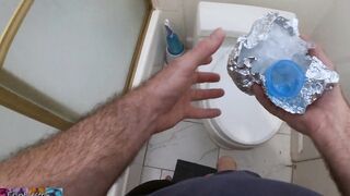 Helping stepson to got a sperm sample with my booty and twat