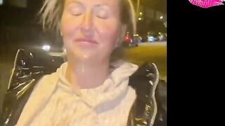 Walking down the street with cum all over my face