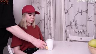 Tanked the delivery chick for getting heavy parcel - theesome with doll - tantaly doll