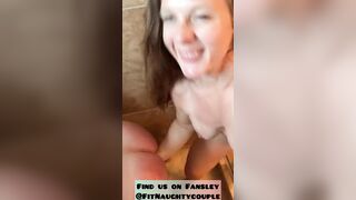 Fisting kinky talking cougar with pvc glove!