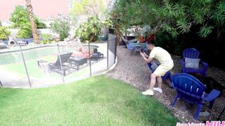 Voluptuous Big Titted cougar Caught Me By The Pool And I