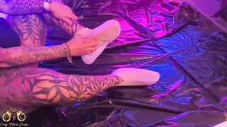 CrazyFetishCouple - toes bondage inside pvc and goddess piss games with a creampie at the end