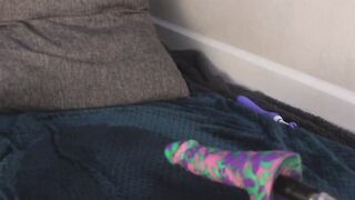 Beauty bitch's nipples hardened by the furious penetration of the fucking machine