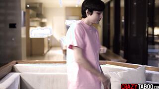 Too tired stepmom fucks big cock stepson