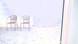 Freaky dark hair blows penis on her knees