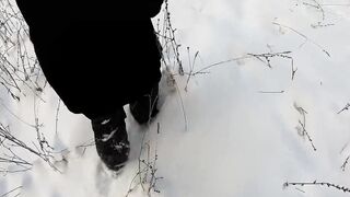 We went for a cold hike into a Outdoors Park. I warmed him with a beauty Oral Sex then warmed myself by swallowing his Hot Cum!
