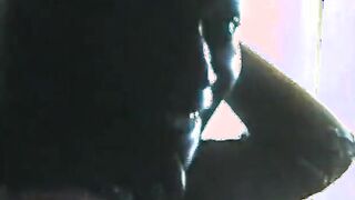 Superb african camgirl gets huge ebony cock on the ebony bed