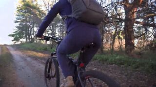 Cutie Cutie Into Yoga Leggings Rides A Bicycle And Posing Her Tight Booty 4K