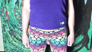 CFNM penis play inside yoga leggings