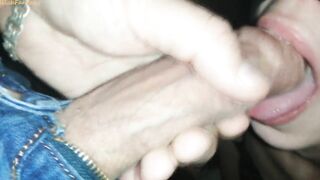 Slow Head close-up. Teaching my stepsister to suck.
