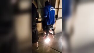 Red Head blown big black dick rough