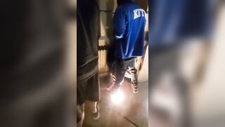 Red Head blown big black dick rough