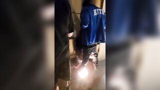 Red Head blown big black dick rough