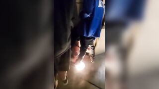 Red Head blown big black dick rough