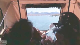 Outdoor 3 way sex with friend