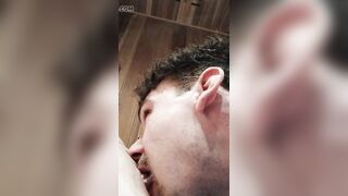 licks cunt into sauna