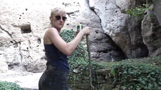 Russian Old Quick Plowed Into Outside Park Restroom Part1