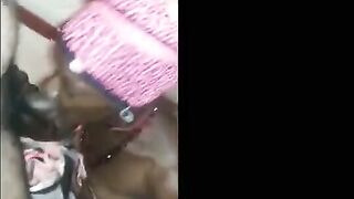 Fellatio from skank old lady inside hallway staircase
