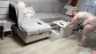 Stepbrother fuck his stepsister stuck inside the table