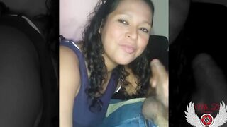 Blowing penis and putting on the condom with her mouth, preparing her to nailed. My cuckold records me as his whore
