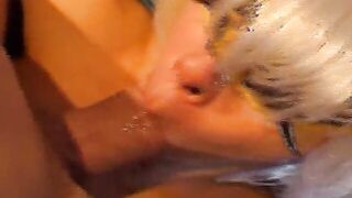 Tiny jugs German hoe loves eating cum after a deep boned
