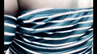 Busty Ebony sucks and fucks her dildo and loves it