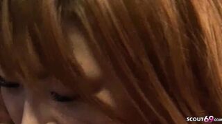 Slim Thin Japanese 19 Year Old talk to Cummed Casting Nailed