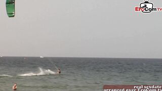 British blonde college teenie pick up on beach into holiday