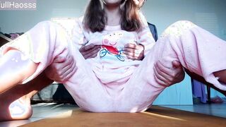 stepbrother risky petting teenie 18yo inside pajama after study (