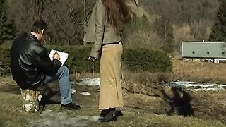 Unshaved MILF gets huge white penis stuffed into her butt