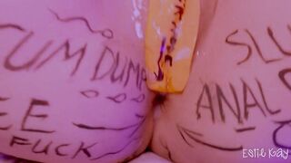 Bound up gf having fun after party. She is a free use anal hoe
