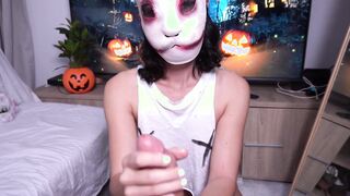 Step Sis is back from Halloween Party to receive a