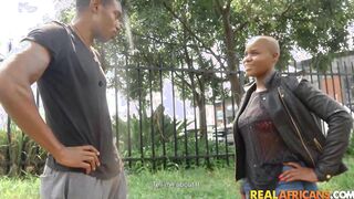 Shaved Big Titted African Congolese Bitch Blowing Black Dick Rough!