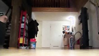 Cleaning lady wants a raise, so she cleans nude