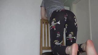 Rough discipline butt whipping on the chair by controlling Stepdaddy