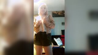 Showing off my incredible red panties at home. Part two