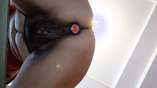 I masturbate my booty rough with my sex toy and I drain