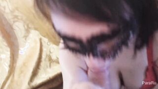 sexy ex-wife does head and gets cum inside her mouth