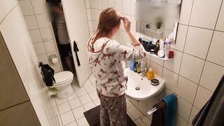 Stepsister Booty Nailed Rough Into The Restroom And Everyone Can Hear The Smacks