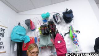 Blonde milf stealing perfume gets caught