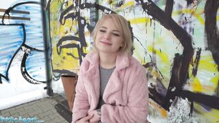 Outdoor Agent Short hair blonde amateur teenagers with soft natural