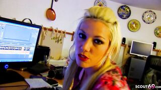 Cutie blonde tattooed 18 Yo Milky see his own Anal Porn