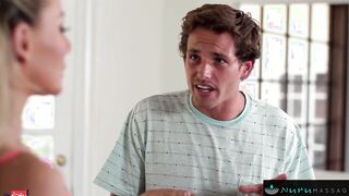 Stepmom Deepthroats Stepson's Dick During Nuru Massage
