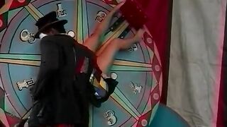 Circus clown humorously bangs artist inside her snatch