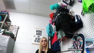 Blonde gags on cock for stolen lingerie