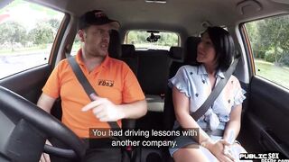 Curvy big ass and bigboobs cougar banged inside the vehicle inside