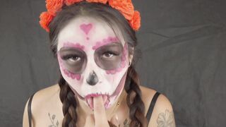 Literary skull trio xxx version Mexican tradition (FULL SEX TAPE on